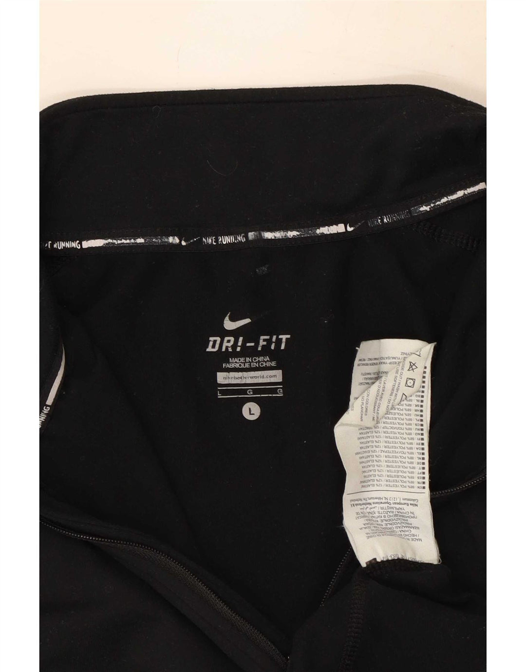 Nike Herren Dri Fit Zip Neck Top Langarm Large Schwarz Polyester