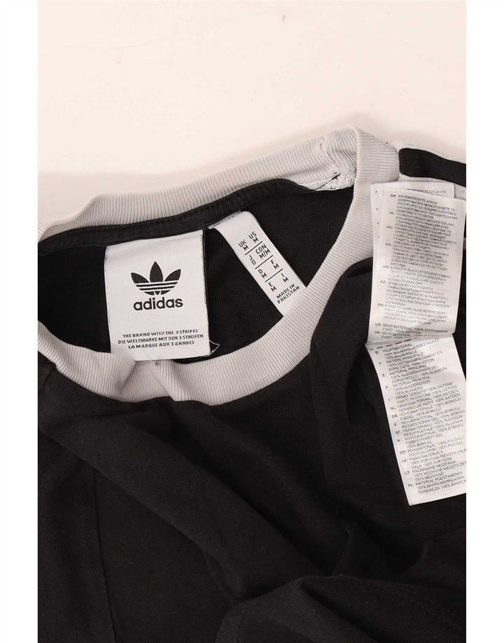 Adidas Herren T-Shirt Top Medium Schwarz Baumwolle