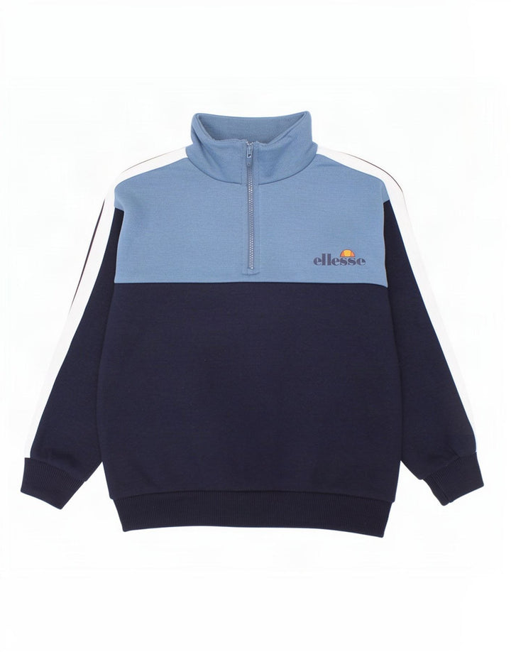 Ellesse Jungen-Sweatshirt mit Reißverschluss am Hals, 3–4 Jahre, Marineblau, Farbblock