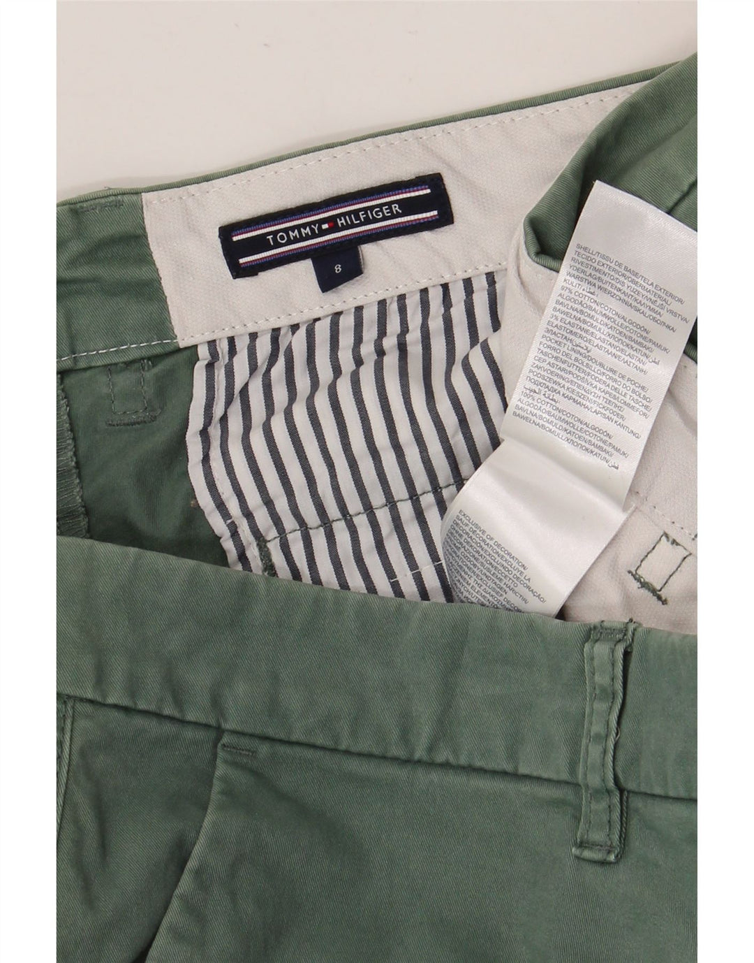 TOMMY HILFIGER Damen Chinoshorts US 8 Medium W32 Khaki Baumwolle