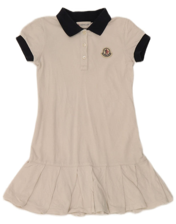 Moncler Polokleid für Mädchen, 5–6 Jahre, weiße Colourblock-Baumwolle