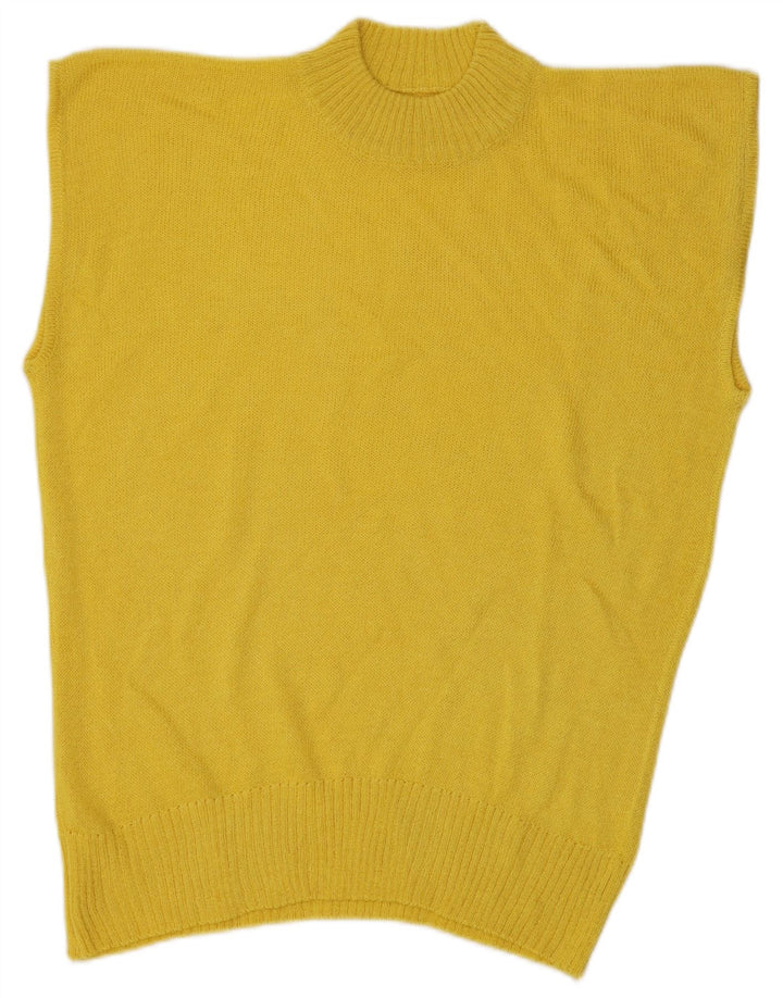 Vintage Damen Weste Tank Top UK 16 Groß Gelb
