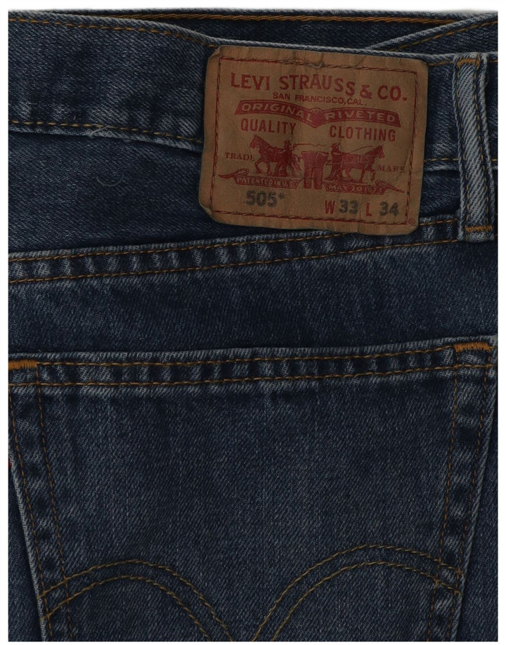 LEVI'S Herren 505 Straight Jeans W33 L34 Blaue Baumwolle