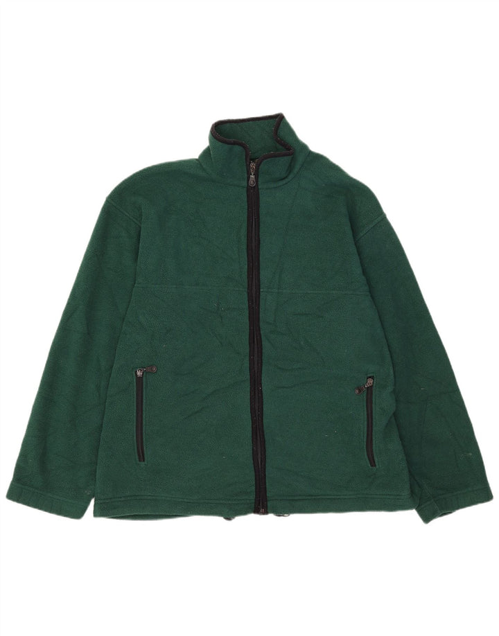 Marks & Spencer Herren Fleecejacke UK 40 Large Grün Polyester