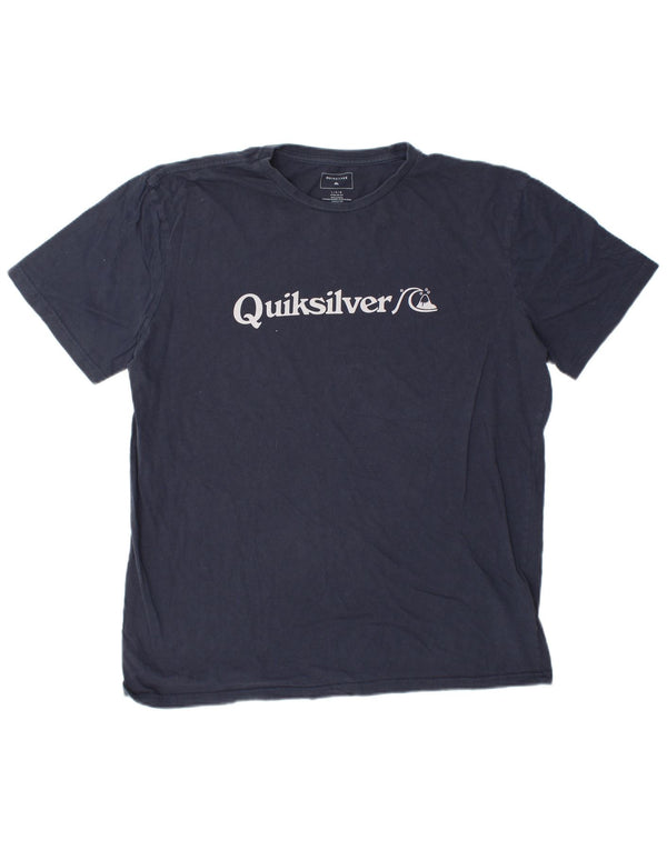 Quiksilver Mens Regular Fit Graphic T-Shirt Top Large Navy Blue Cotton