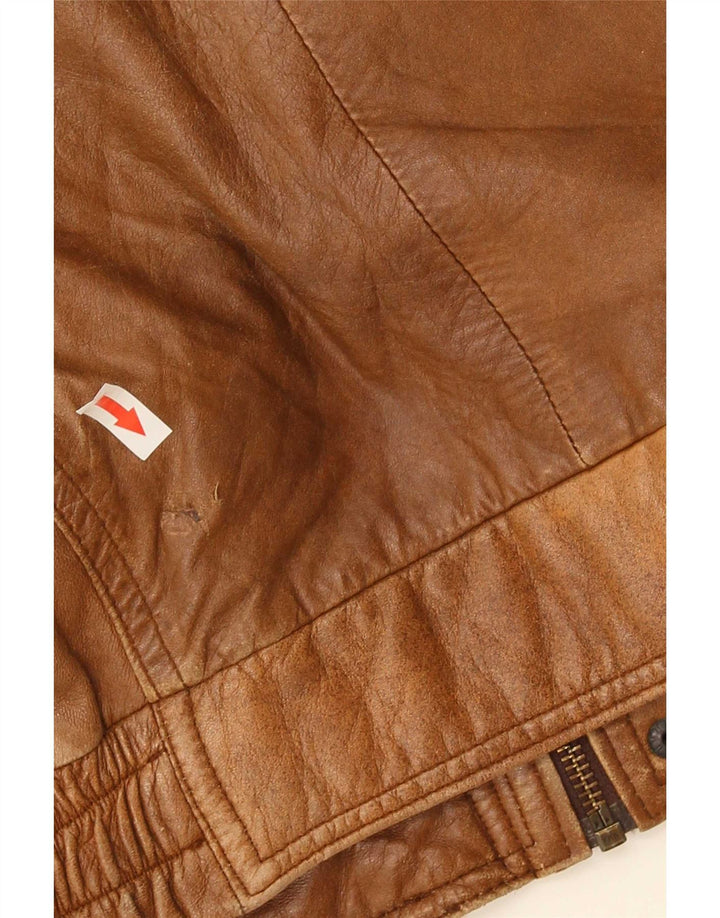 Vintage Herren Lederjacke IT 56 2XL Braun