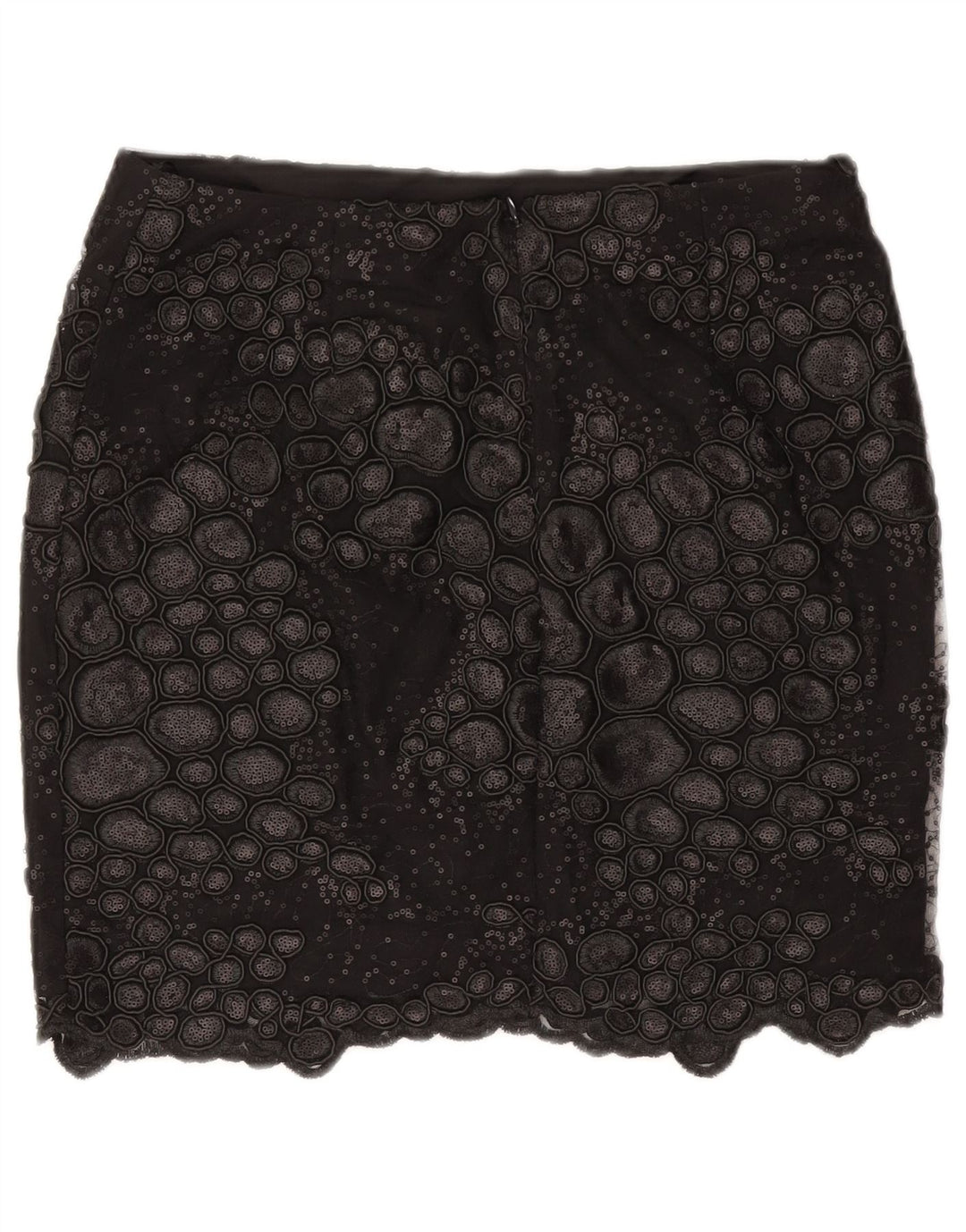 Reiss Damen-Minirock mit abstraktem Muster, W30, mittelschwarz, Polyester