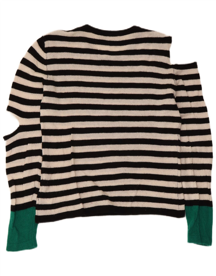 Max Mara Damen-Wochenende-Pullover mit U-Boot-Ausschnitt, Gr. 14, mittelschwarz gestreift