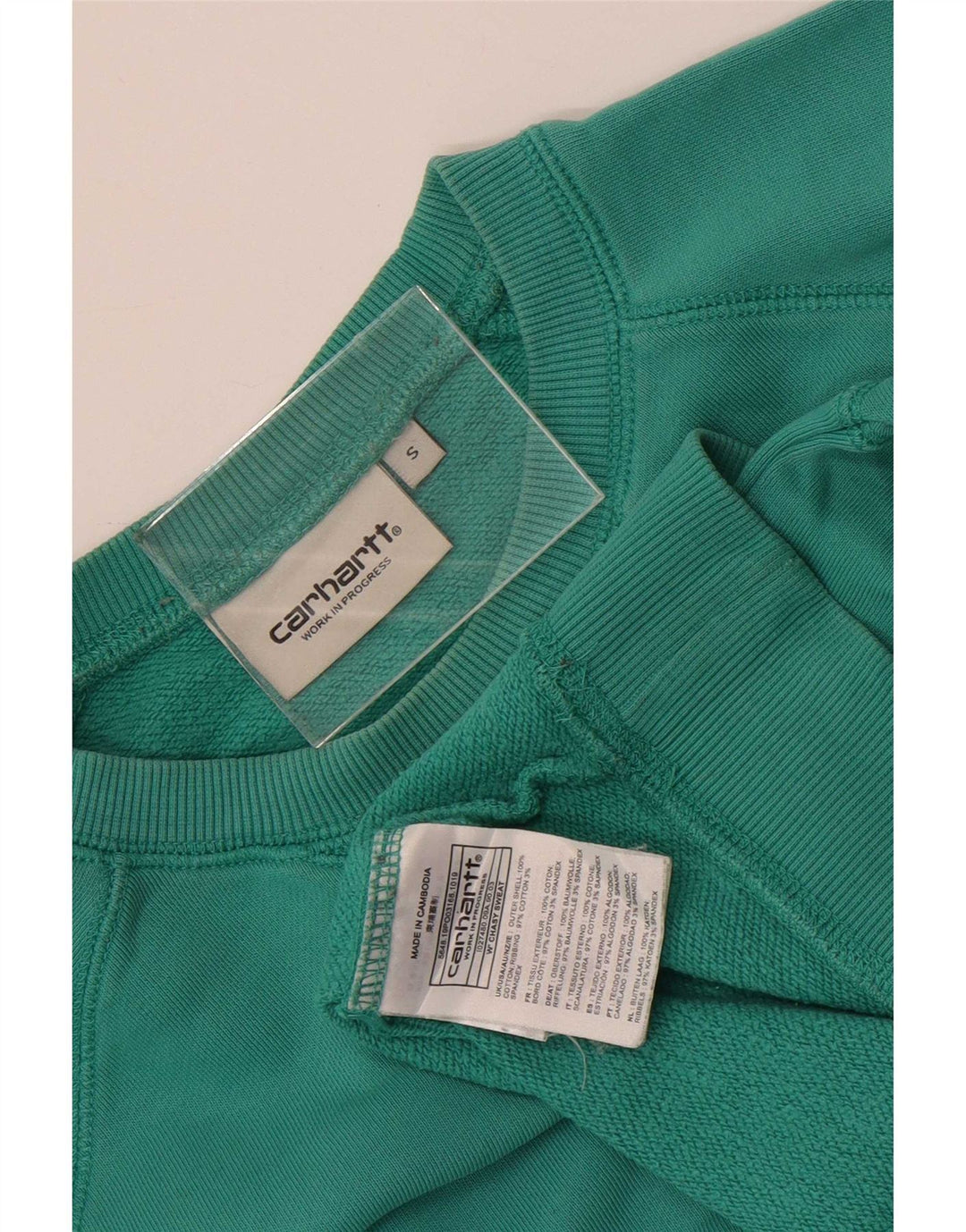 Carhartt Womens Oversized Sweatshirt Pullover UK 10 Small Grüne Baumwolle