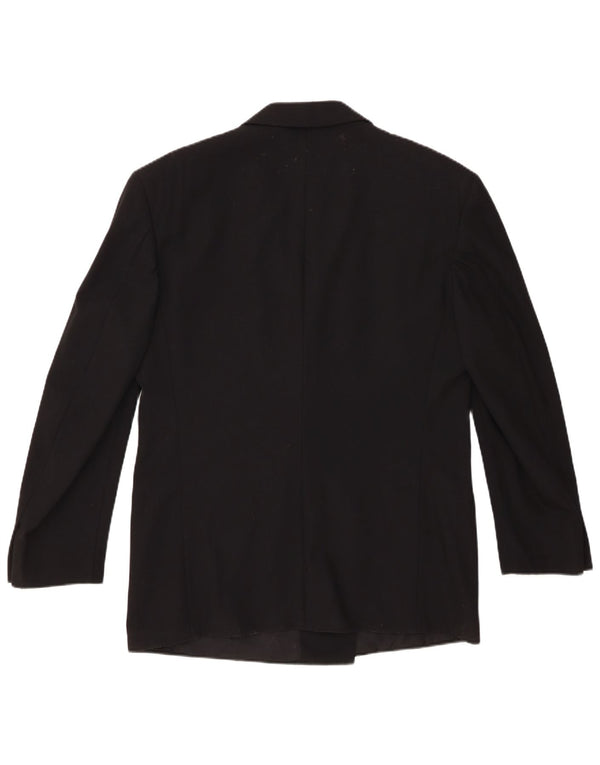 Trussardi Herren-Blazer, zweireihig, IT 52 XL, schwarze Schurwolle