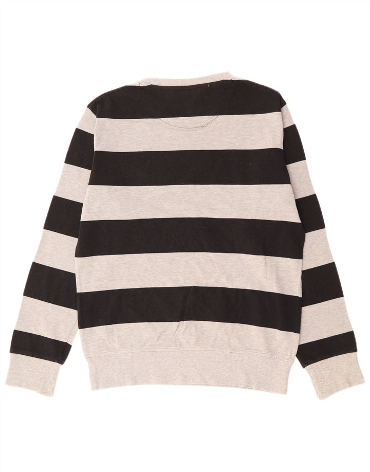 SERGIO TACCHINI Herren-Sweatshirt, Pullover, klein, grau gestreift, Baumwolle