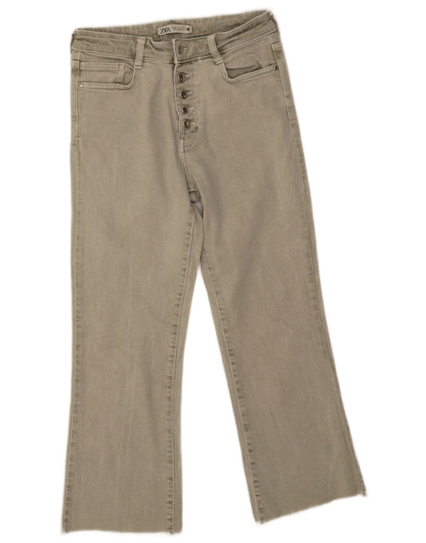 Zara Damen Straight Jeans EU 38 Small W28 L25 Grüne Baumwolle