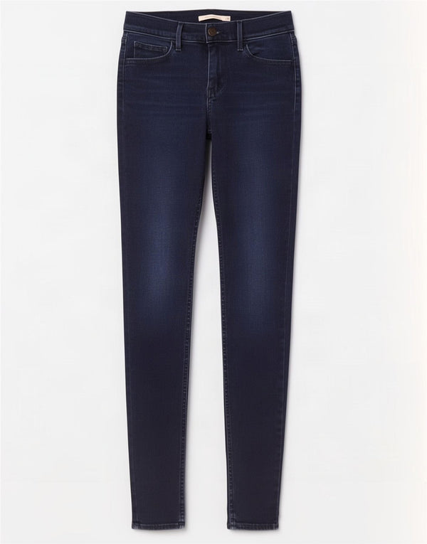 Levi's Damen 710 Super Skinny Jeans W28 L32 Marineblau Baumwolle