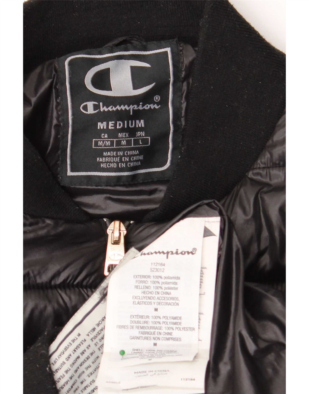 Champion Herren gepolsterter Mantel UK 38 Medium Schwarz Polyamid