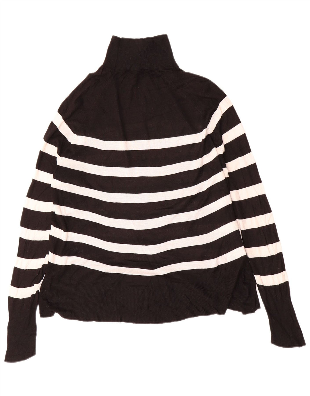 Zara Damen-Pullover mit Rollkragen, übergroß, Gr. 10, Größe S, Schwarz, gestreift
