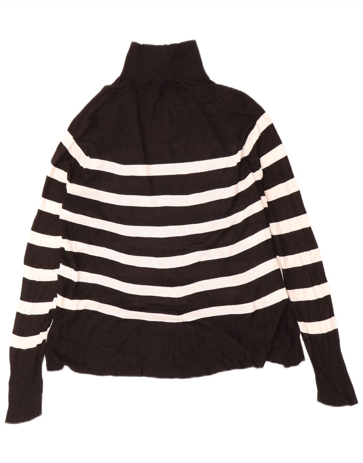 Zara Damen-Pullover mit Rollkragen, übergroß, Gr. 10, Größe S, Schwarz, gestreift