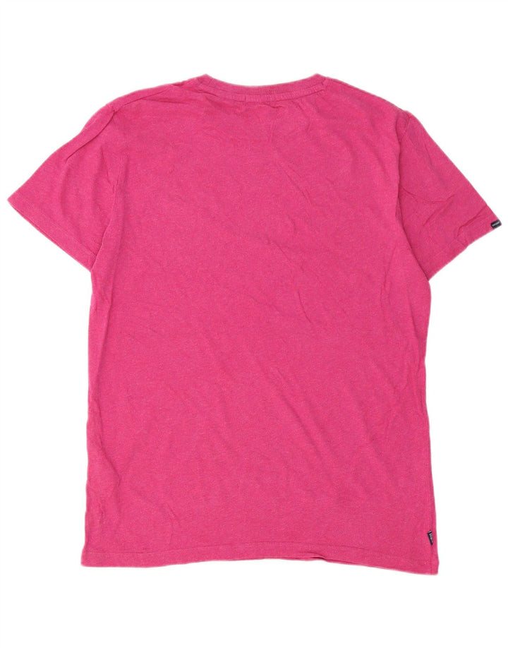 Superdry Herren T-Shirt-Oberteil aus mittelrosa Baumwolle