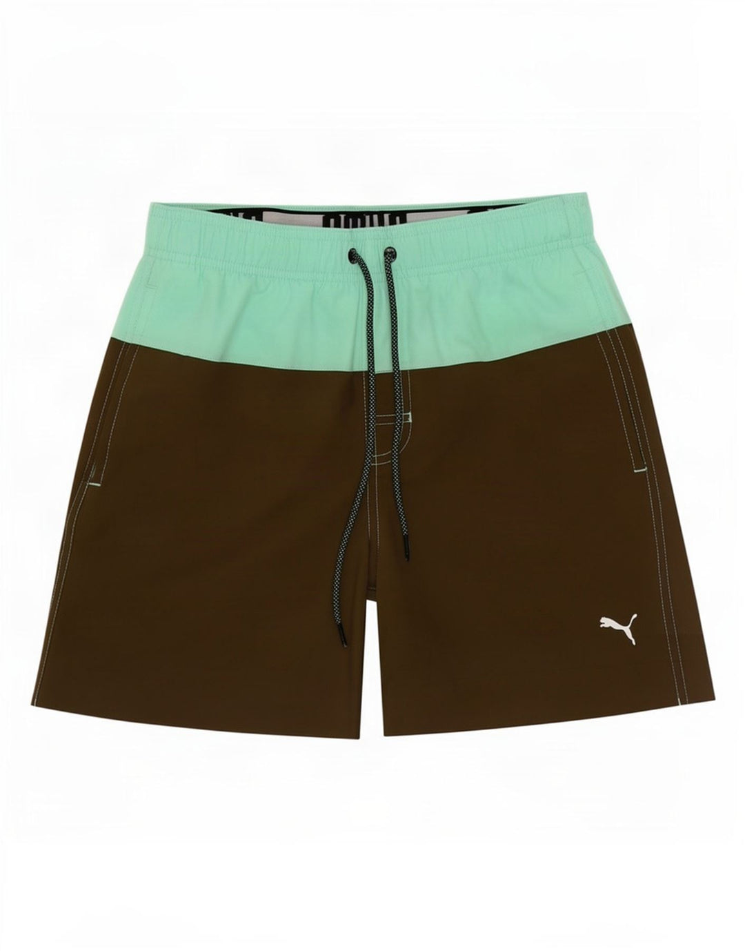 Puma Herren-Badeshorts mit Grafik, XS, Khaki, Farbblock-Polyester