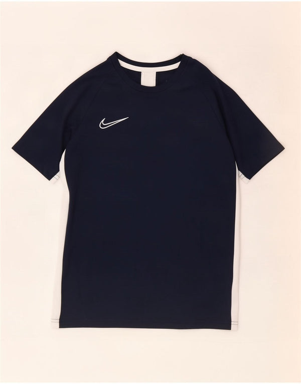 Nike Dri Fit T-Shirt für Jungen, 12–13 Jahre, groß, Marineblau, Farbblock