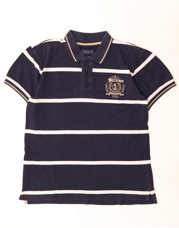 Henri Lloyd Herren Urban Fit Poloshirt XL Marineblau gestreift aus Baumwolle