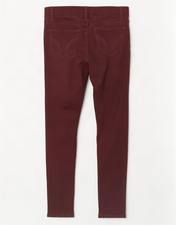 Hollister Damen Crop Skinny Jeans US 0 XS W24 L26 Burgund Baumwolle
