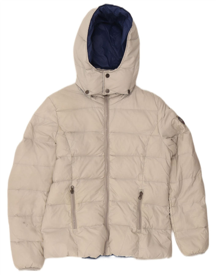 Best Company Wattierte Damenjacke mit Kapuze, UK 14, mittelweißes Nylon