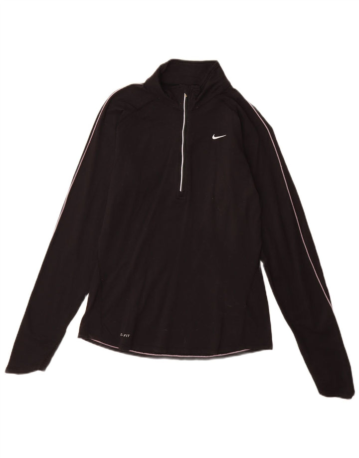 Nike Damen Dri Fit Pullover-Trainingsanzugoberteil, Größe S, Schwarz, Nylon