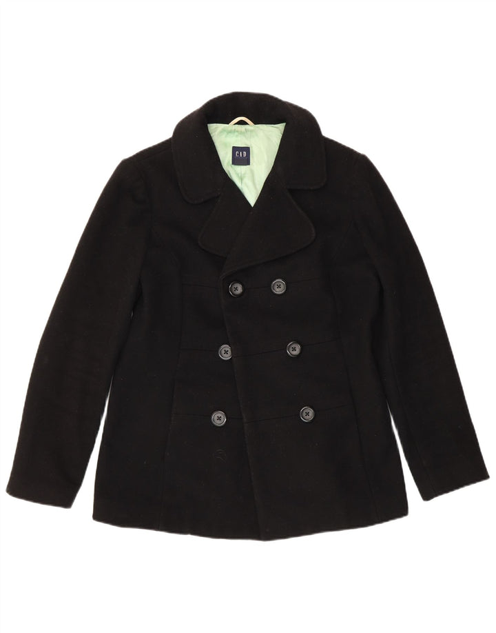 Gap Damen Pea Coat UK 14 Mittelschwarze Schurwolle