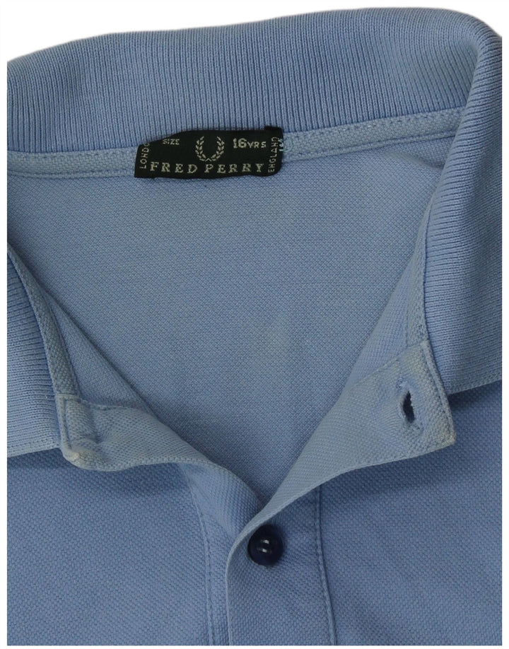 Fred Perry Jungen-Poloshirt, 15–16 Jahre, blaue Baumwolle