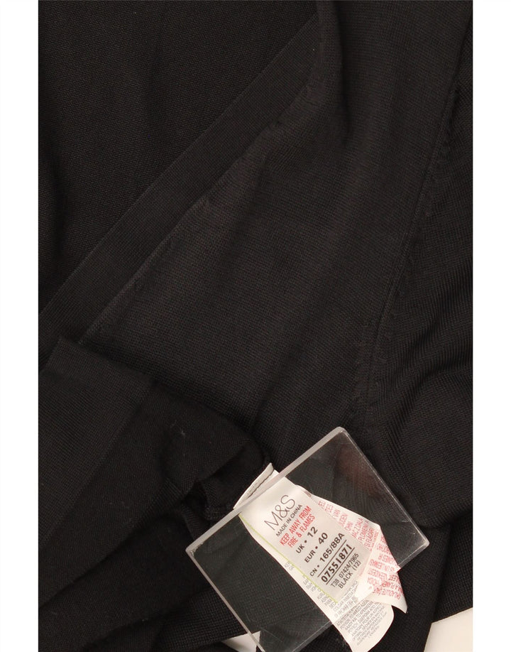 Marks & Spencer Damen-Cardigan mit durchgehendem Reißverschluss, Gr. 12, Mittelschwarz, Viskose