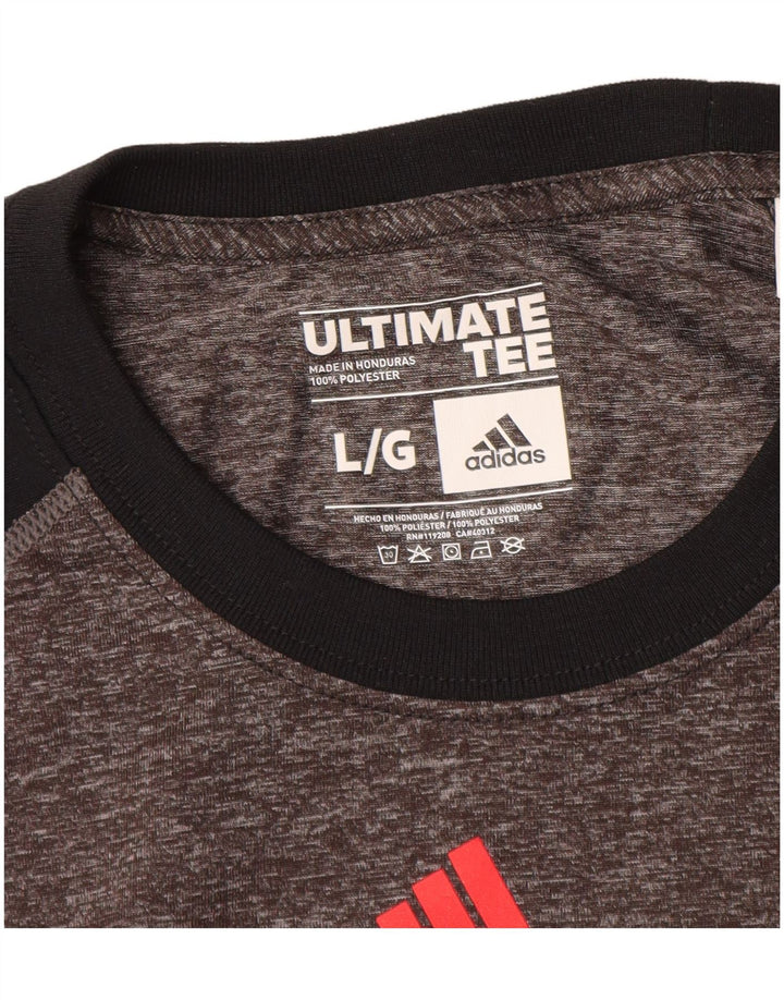 Adidas Herren T-Shirt mit Grafik, groß, Grau, Farbblock