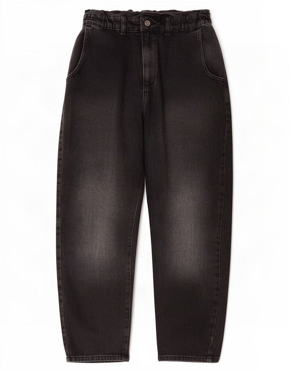 Zara Damen High Waist Crop Tapered Jeans EU 38 Small W28 L25 Graue Baumwolle
