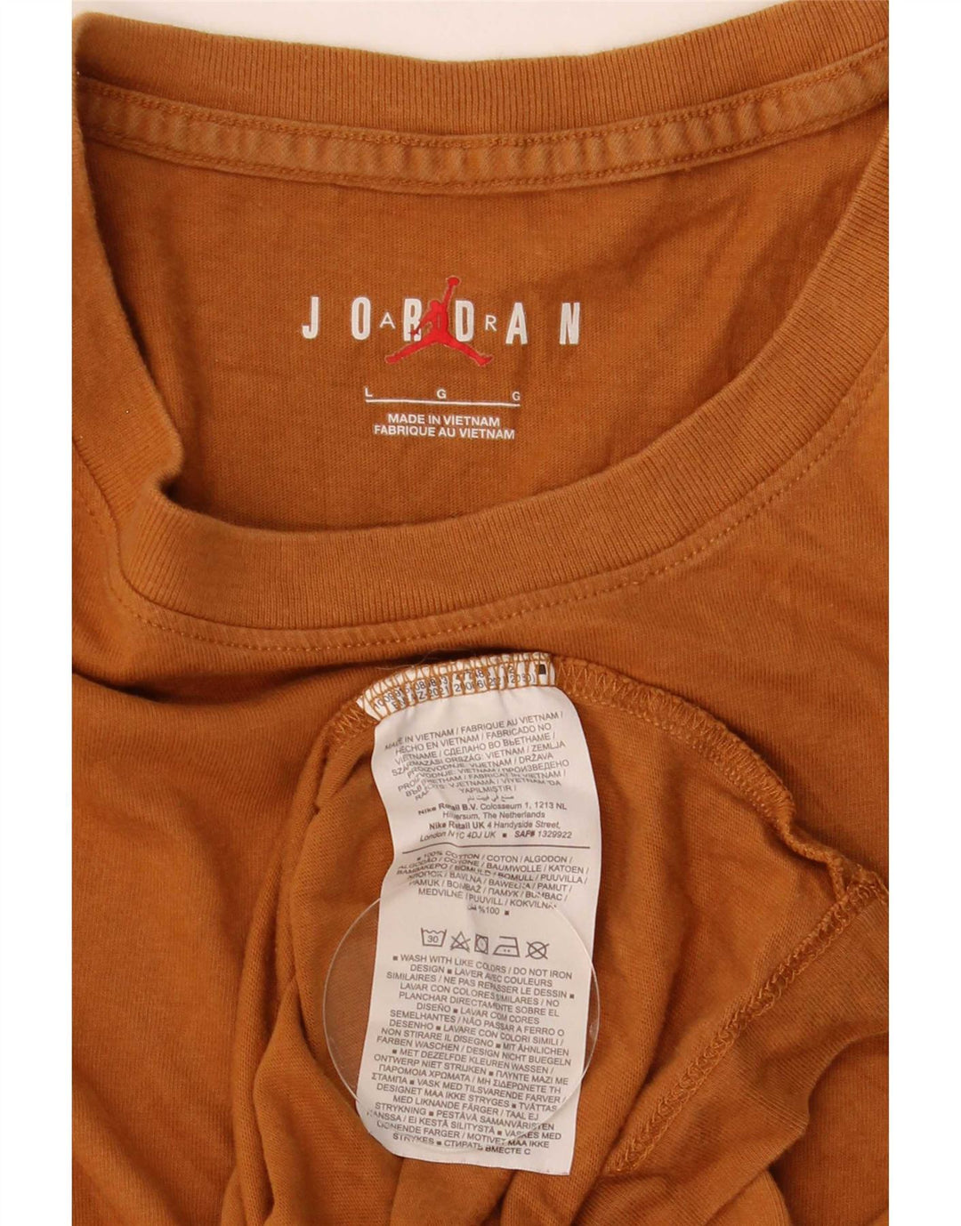 Jordan Herren T-Shirt Top Large Braun Baumwolle
