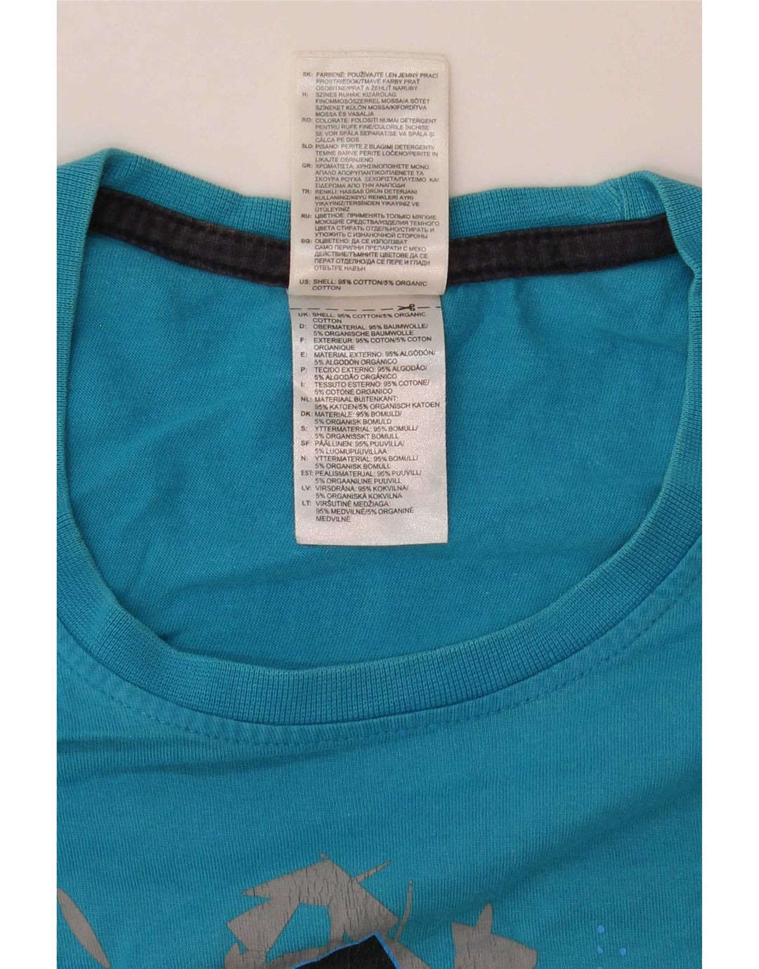 Adidas Herren Grafik-T-Shirt aus mittelblauer Baumwolle