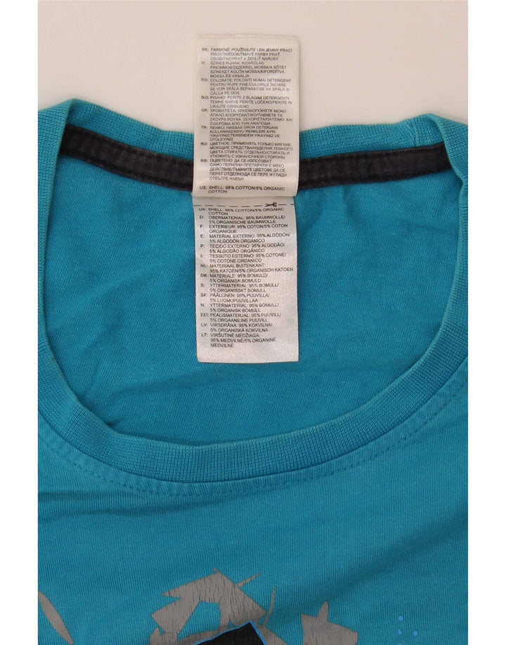 Adidas Herren Grafik-T-Shirt aus mittelblauer Baumwolle