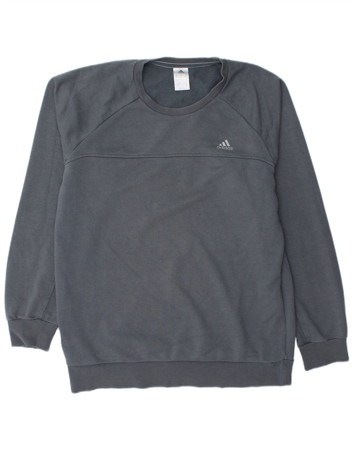 ADIDAS Herren Climalite Sweatshirt Pullover große marineblaue Baumwolle