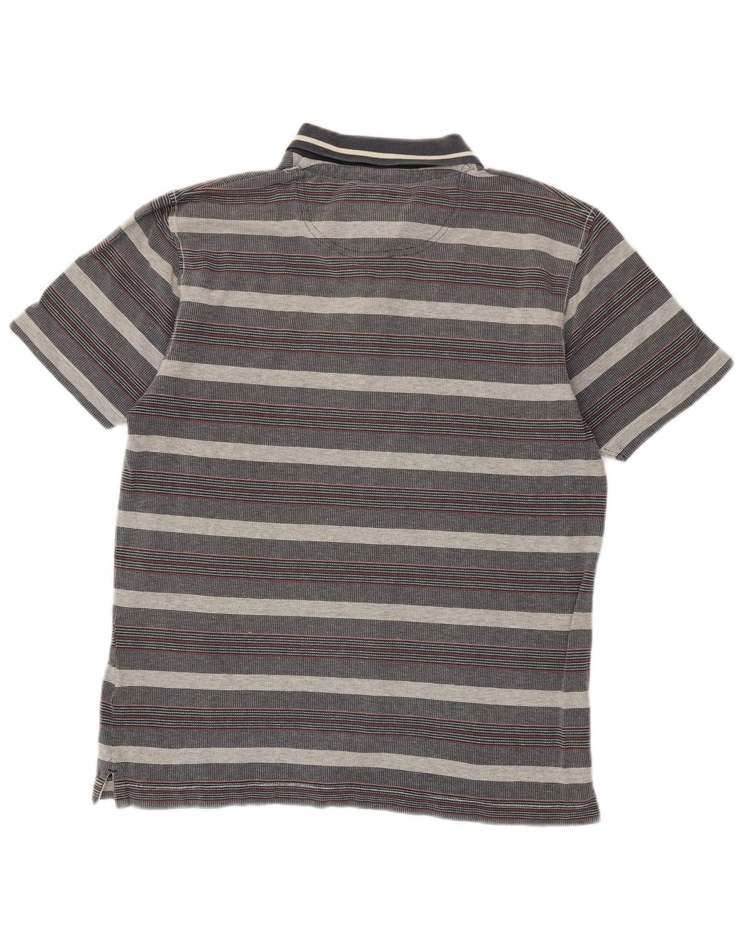 Fat Face Herren-Poloshirt aus mittelgrauer, gestreifter Baumwolle