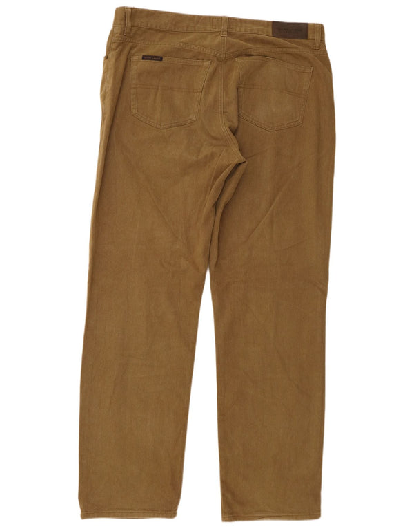 Gant Mens Straight Casual Trousers W40 L34 Khaki Cotton