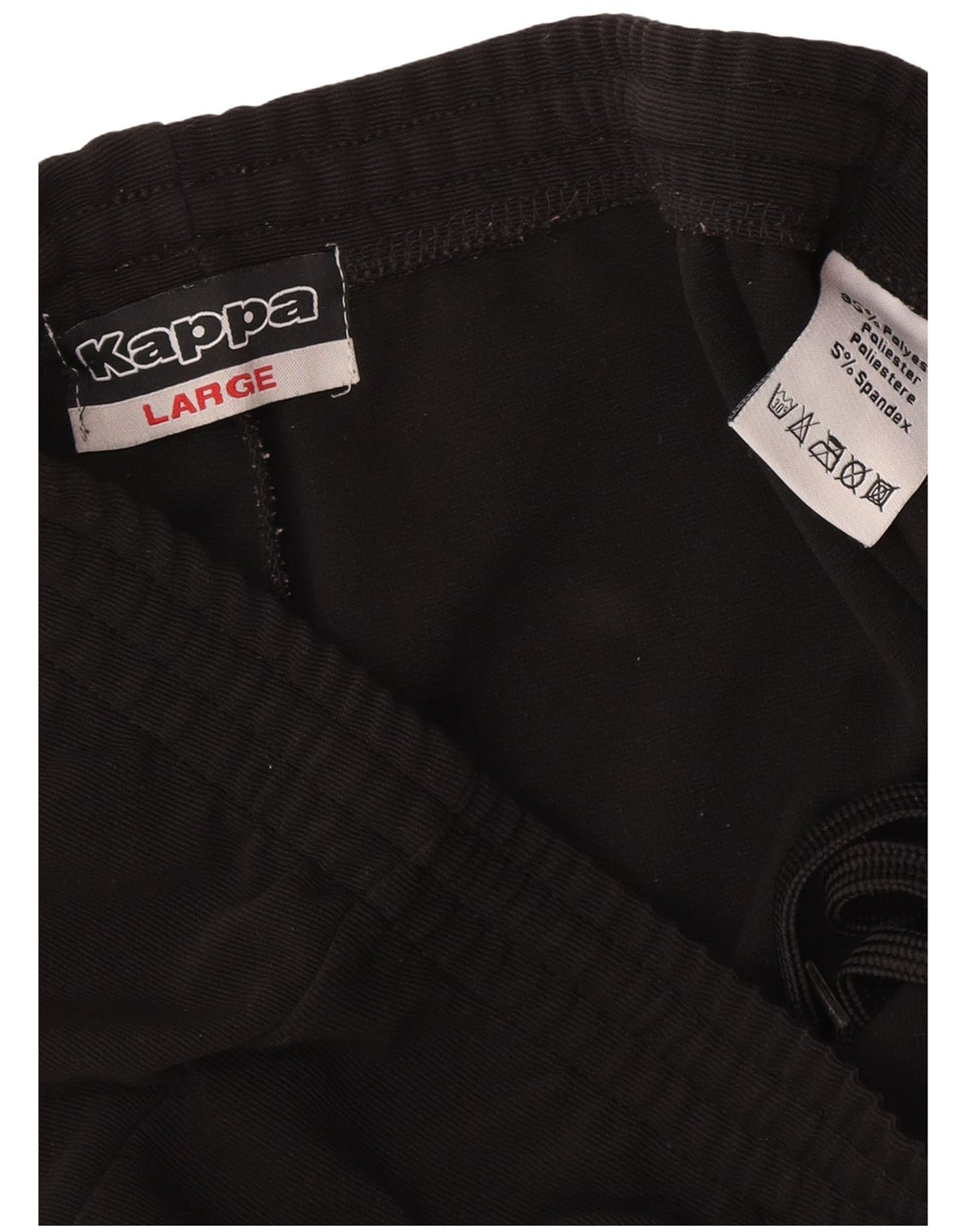 Kappa Herren-Trainingshose, groß, aus schwarzem Polyester