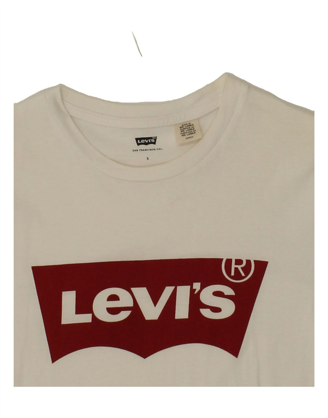 LEVI'S Mens Graphic T-Shirt Top Small White Cotton Vintage Levi's and Second-Hand Levi's from Messina Hembry 