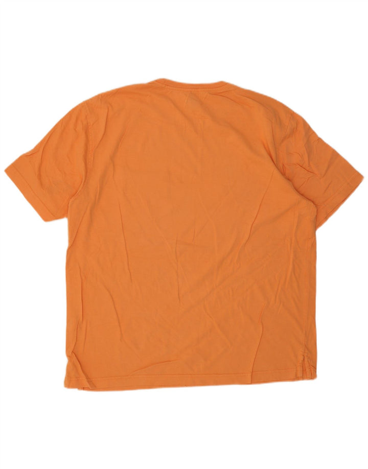 Izod Herren T-Shirt Top Large Orange Baumwolle