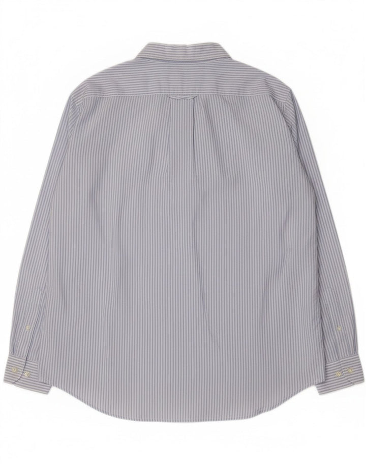 Carrera Herrenhemd XL, blaue Nadelstreifen-Baumwolle