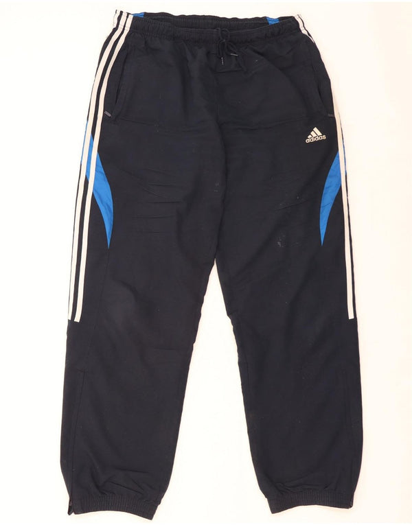 ADIDAS Mens Tracksuit Trousers Joggers Large Navy Blue Colourblock