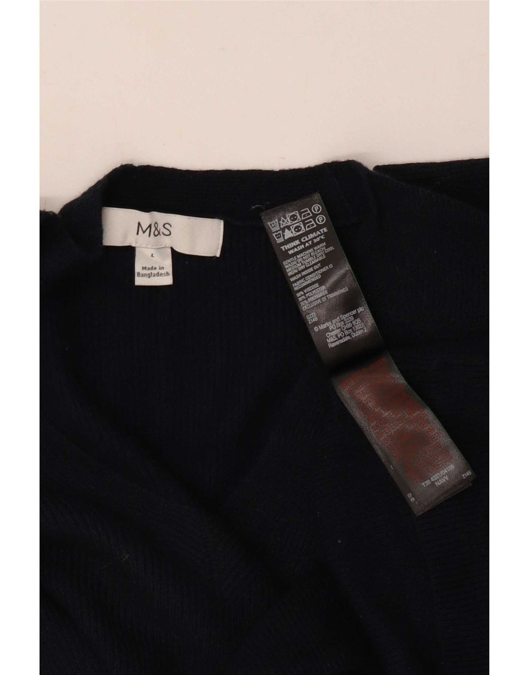 Marks & Spencer Damen-Pullover mit V-Ausschnitt, UK 16, Größe L, schwarze Viskose