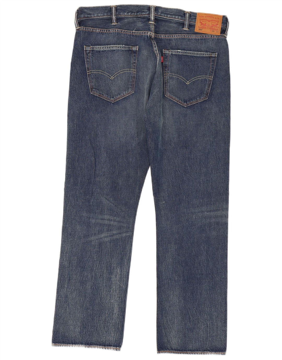 LEVI'S Herren 501 Straight Jeans W38 L32 Blaue Baumwolle