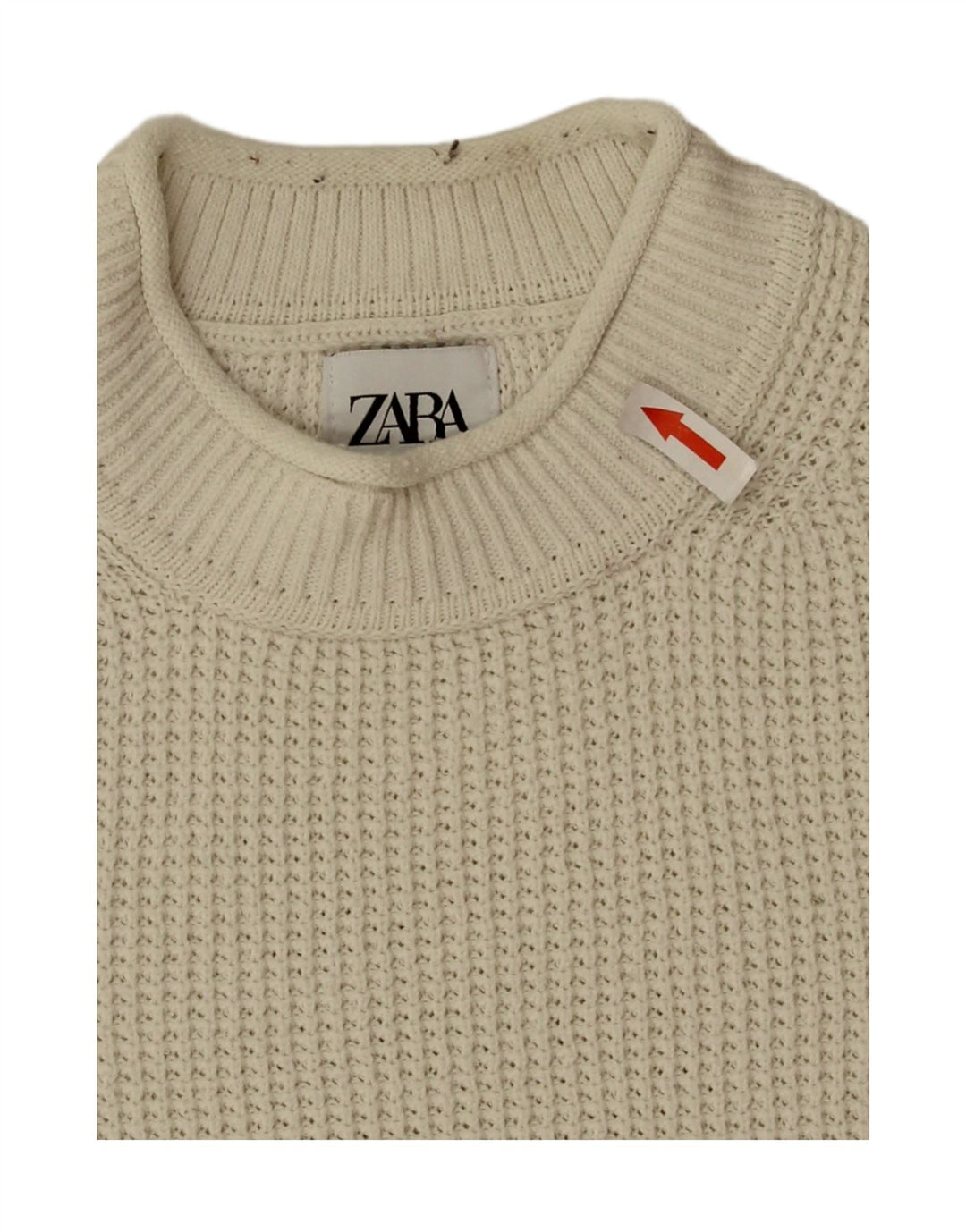 Zara Herren-Pullover mit Rollkragen, mittelweiße Baumwolle