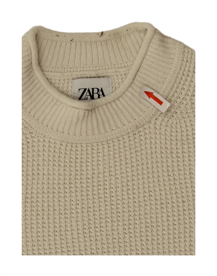 Zara Herren-Pullover mit Rollkragen, mittelweiße Baumwolle
