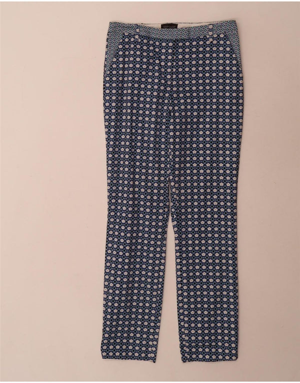 Topshop Damen-Chinohose mit schmaler Passform, UK 8, Größe S, W26, L28, blau, geometrisch