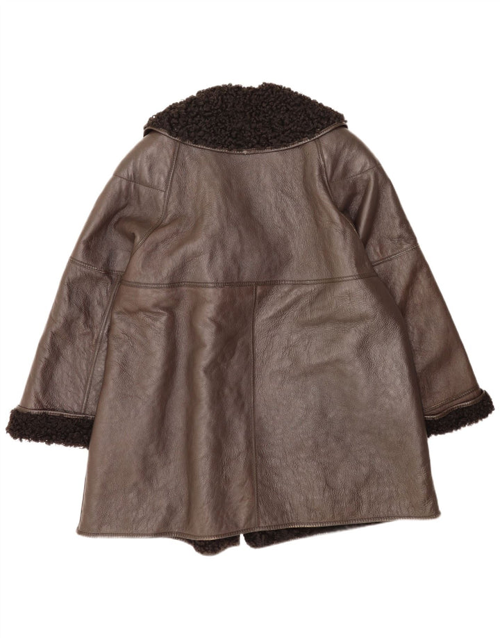 Pellicceria Damen Lammfellmantel IT 42 Mittelbraun