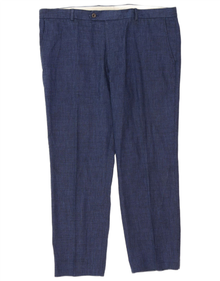 Marks & Spencer Herren-Anzughose mit maßgeschneiderter Passform, W40, L29, Blau, klassisch